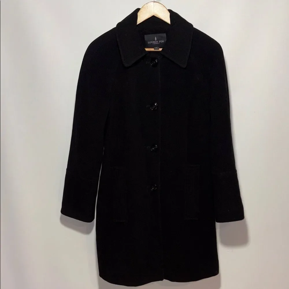 London Fog Women's Black Pea Coat